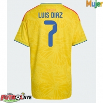 Camiseta Colombia Luis Diaz #7 Primera Equipación para mujer Mundial 2026 manga corta